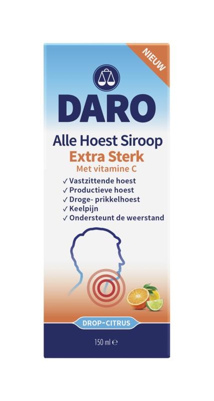 Daro Daro Alle hoest siroop extra sterk met vitamine C (150 ml)