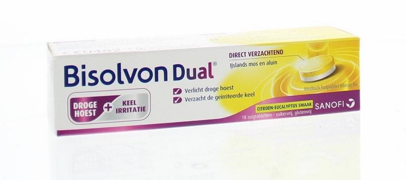 Bisolvon Bisolvon Dual droge hoest/keelirritatie (18 tab)