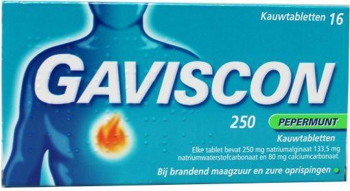 Gaviscon Gaviscon Pepermunt 250 (16 tab)