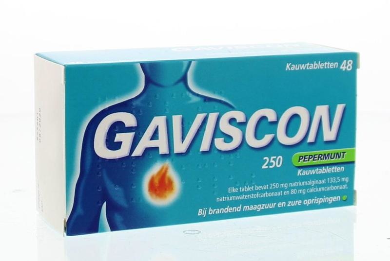 Gaviscon Gaviscon Pepermunt 250 (48 Kauwtab)