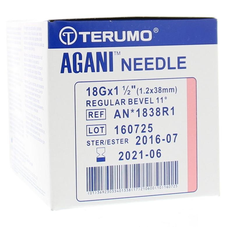 Terumo Terumo Injectienaald 38 x 1.2mm 18 gr agani (100 st)