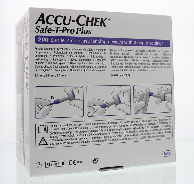 Accu Chek Accu Chek Safe T-pro plus lancetten (200 st)