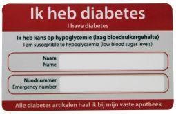 Zorgtotaal Zorgtotaal Diabetes noodkaart (10 st)