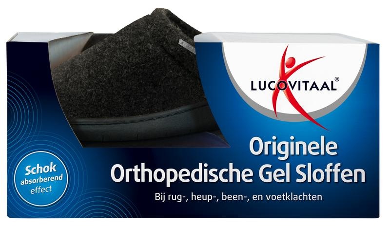 Lucovitaal Lucovitaal Orthopedische gel sloffen zwart maat 40-41 (1 Paar)