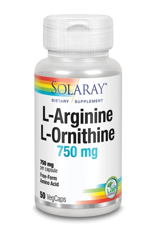 Solaray Solaray L-Arginine L-Ornithine 750mg (50 vega caps)