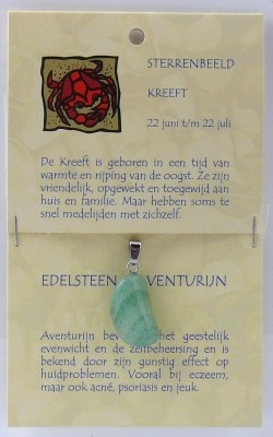 Steengoed Steengoed Sterrenbeeldsteen hanger kreeft (1 st)