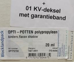 Blockland Blockland Tabletflacon optipot shadow kindveilig 20ml (312 st)