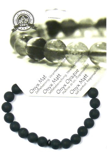 Steengoed Armband 8mm obsidiaan/onyx mat (1 st)