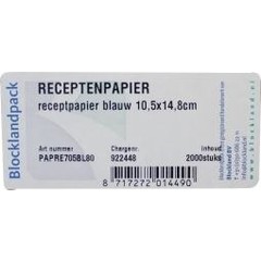 Blockland Receptpapier blauw 105 x 148mm (2000 st)