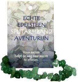 Steengoed Steengoed Splitkralen armband aventurijn op kaart (1 st)