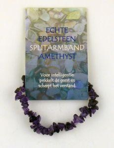 Steengoed Steengoed Splitkralen armband amethyst op kaart (1 st)