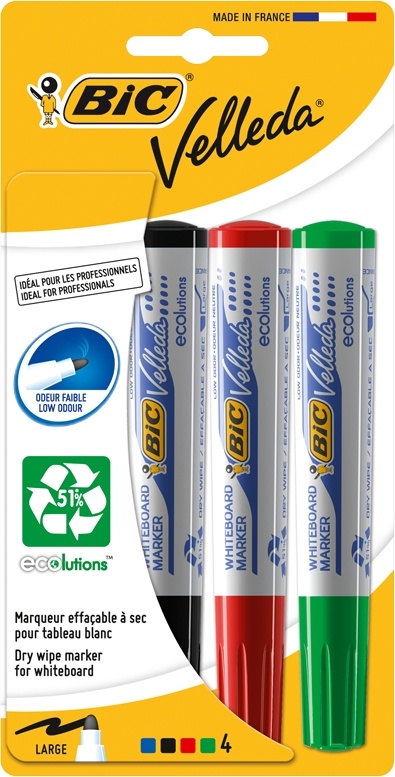 BIC Velleda whiteboard marker assorti (4 stuks)