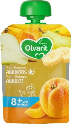 Olvarit Olvarit Knijpzakje abrikoos peer banaan 8M862 (90 gr)