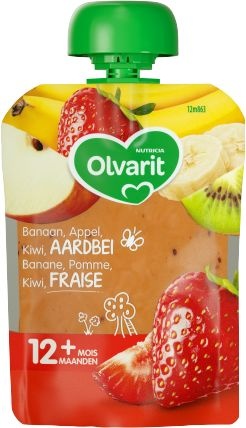 Olvarit Olvarit knijpzakje aardbeien banaan kiwi 12M863 (90 gr)