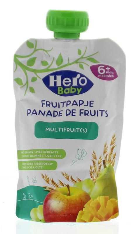 Hero Baby fruitpap granen/multi fruit 6M+ (120 gram)