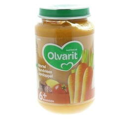 Olvarit Wortel rundvlees aardappels 6M04 (200 gr)