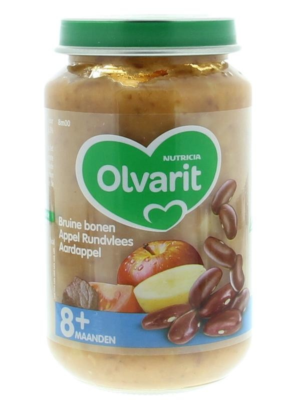 Olvarit Olvarit Bruine bonen appel rundvlees aardappel 8M00 (200 gr)