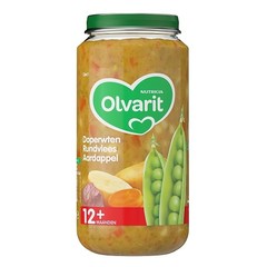 Olvarit Doperwten rundvlees aardappels 12M11 (250 gr)