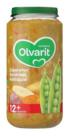 Olvarit Olvarit Doperwten rundvlees aardappels 12M11 (250 gr)