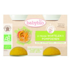 Babybio Groenten wortel pompoen 130 gram (2 stuks)