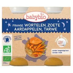 Babybio Wortel & zoete aardappel tarwe 200 gr bio (2 st)