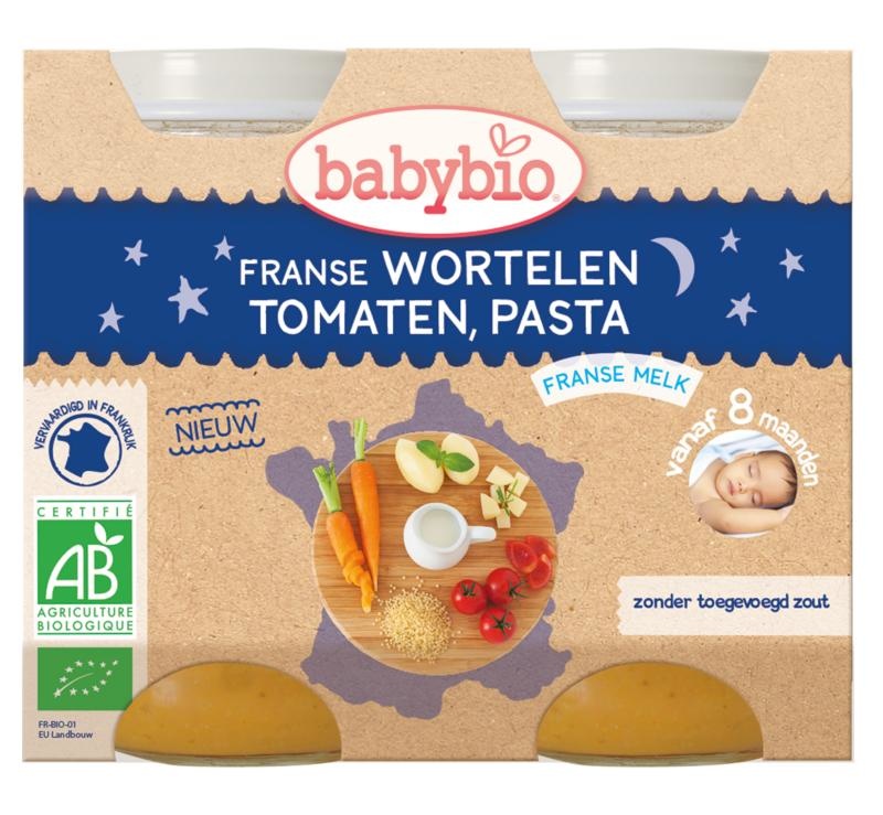 Babybio Wortel tomaat pasta 200 gram (2 stuks)