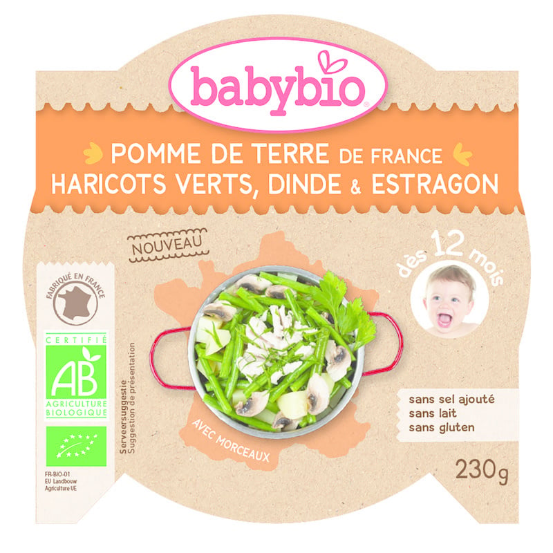 Babybio Mon petit plat aardappel princessenbonen kalkoen (230 gram)