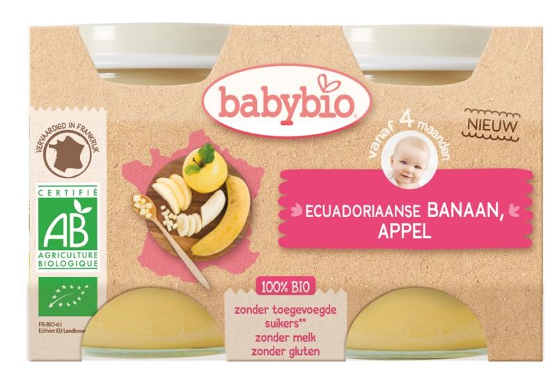 Babybio Dessert appel banaan 130 gram (2 stuks)