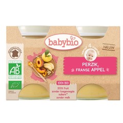 Babybio Dessert appel perzik 130 gr bio (2 st)