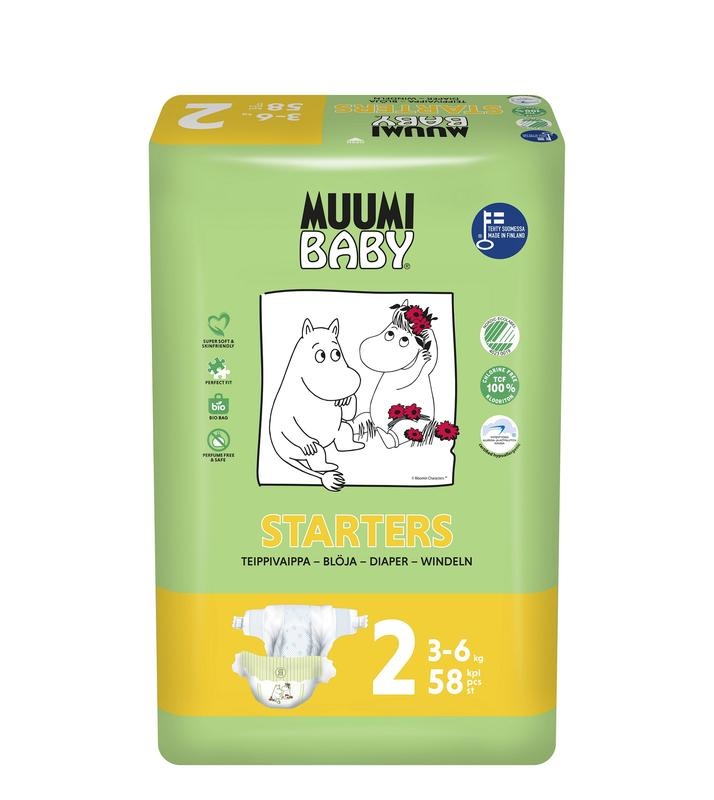 Muumi Baby Muumi Baby Eco luiers maat 2 mini 3-6kg (58 st)