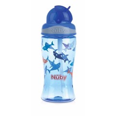 Nuby Flip it beker 360ml blauw 3+ jaar (1 st)