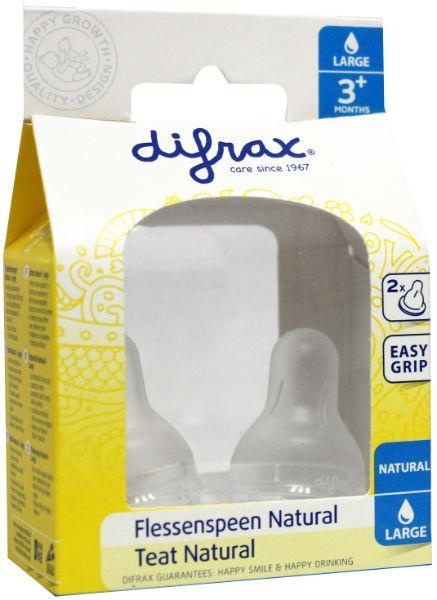 Difrax Difrax Flesspeen large natural (2 st)