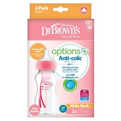 Dr Brown's Options+ brede halsfles 270 ml roze (2 stuks)