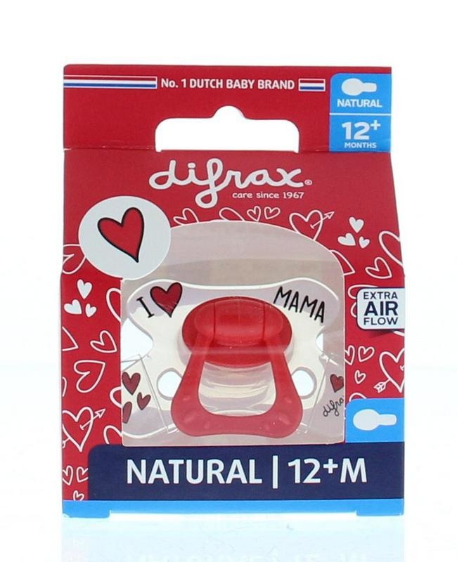 Difrax Difrax Fopspeen natural I love 12+ maanden (1 st)