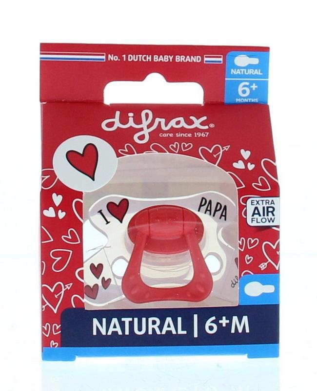 Difrax Difrax Fopspeen natural I love 6+ maanden (1 st)