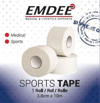 Emdee Emdee Sport tape 3.8cm x 10m wit (1 st)