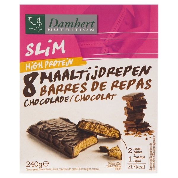 Damhert Damhert Slim maaltijdrepen chocolade (240 gr)