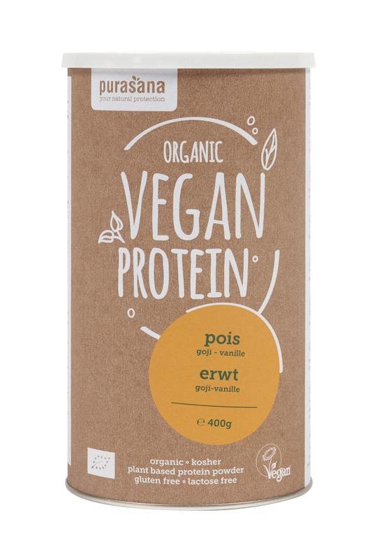 Purasana Purasana Vegan proteine erwt/pois - goji vanille bio (400 gr)