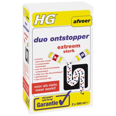 HG HG Duo ontstopper 2 x 500ml (1 st)