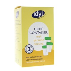 Urinecontainer 100 ml met garantiesluiting (3 Stuks)