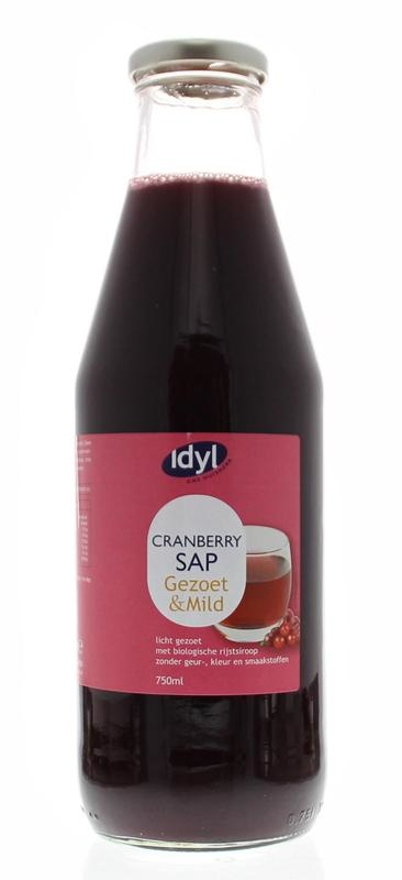 Idyl Idyl Cranberrysap licht gezoet en mild (750 ml)