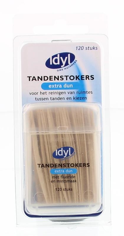 Idyl Idyl Tandenstokers extra dun met fluoride en mintsmaak (120 st)