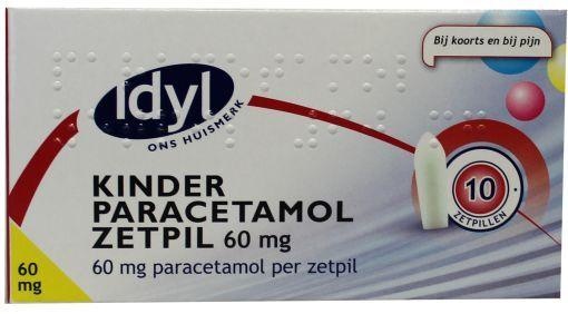 Idyl Idyl Paracetamol kind 60mg (10 Zetpillen)