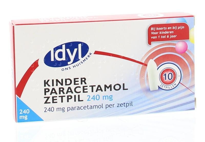 Idyl Idyl Paracetamol kind 240mg (10 Zetpillen)