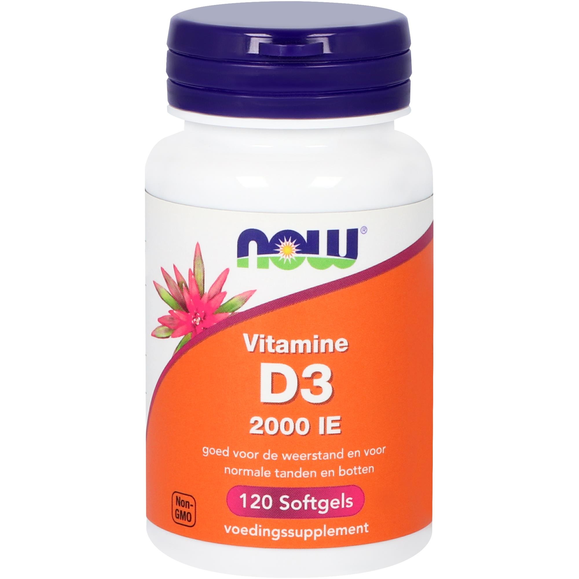 NOW Vitamine D3 2000IE (120 softgels) - Vitadvice BV