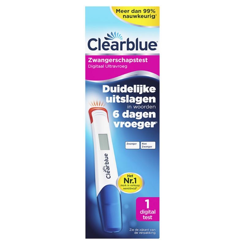 Clearblue Clearblue Zwangerschapstest digitaal ultravroeg (10 mIU/ml) (1 st)