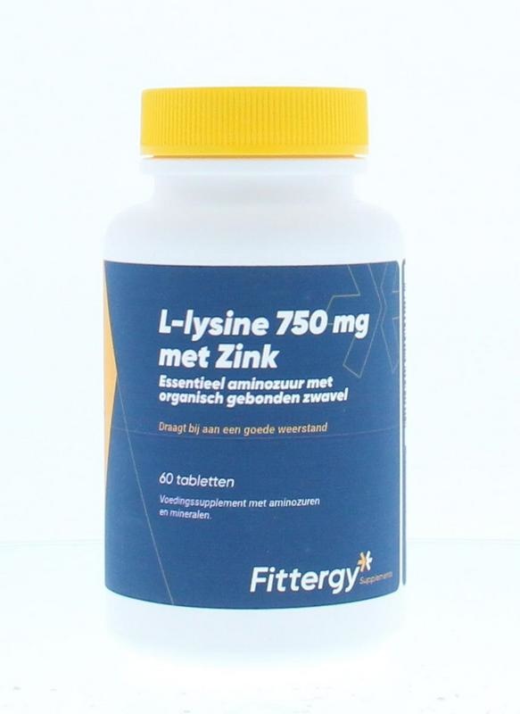 Fittergy Fittergy L-Lysine 750mg met zink (60 tab)