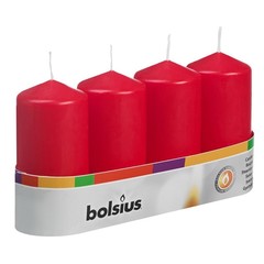 Bolsius Stompkaars 100/48 rood (4 st)