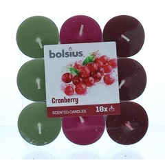 Bolsius Geurtheelicht multi colour brick 18 cranberry (18 st)