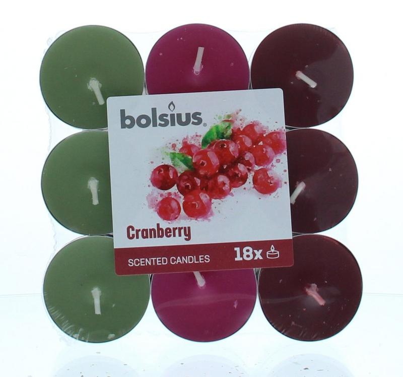 Bolsius Bolsius Geurtheelicht multi colour brick 18 cranberry (18 st)